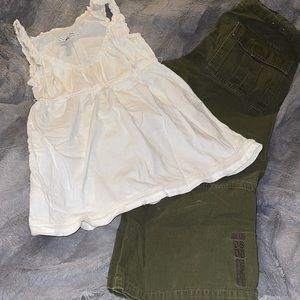 American Eagle top and Capri cargo pants size XS/6